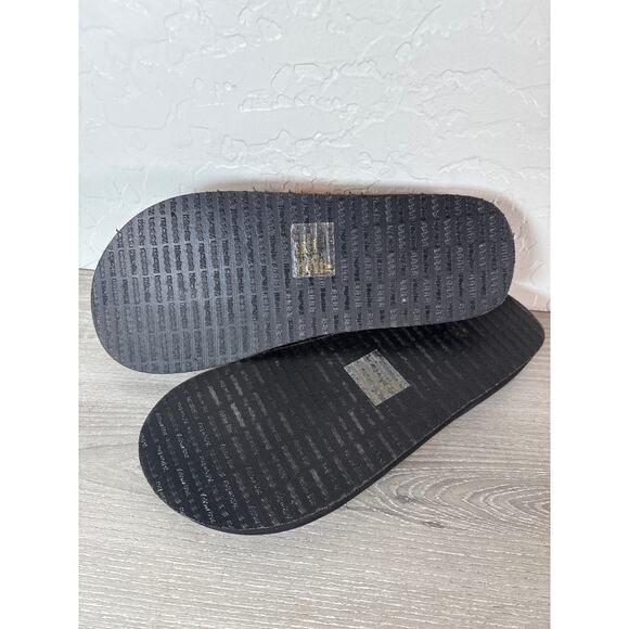 Yellow Box Flip Flops, Palm Print Tropical Leaves Green Orange Red Sz 7 Sandals - Picture 7 of 7